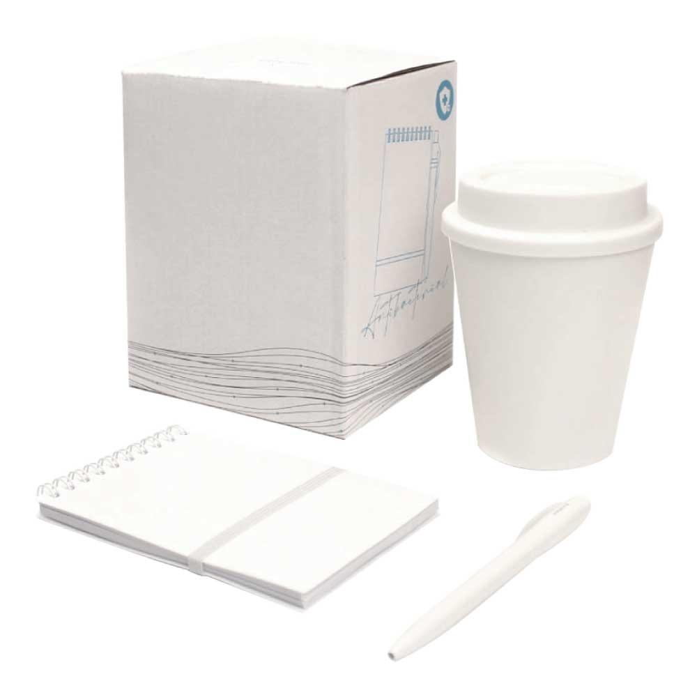 White Colour Coffee Chat Essentials Gift Set